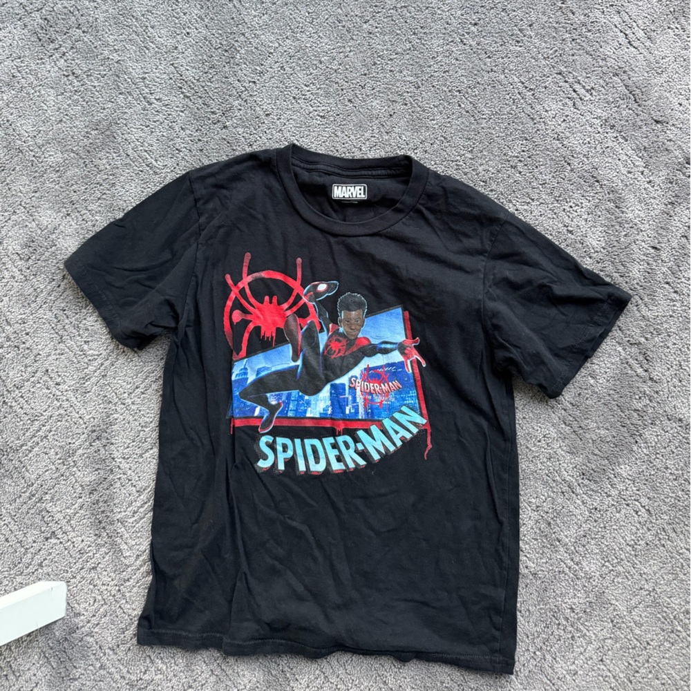 Marvel Miles Morales Spiderman Black Logo T-Shirt